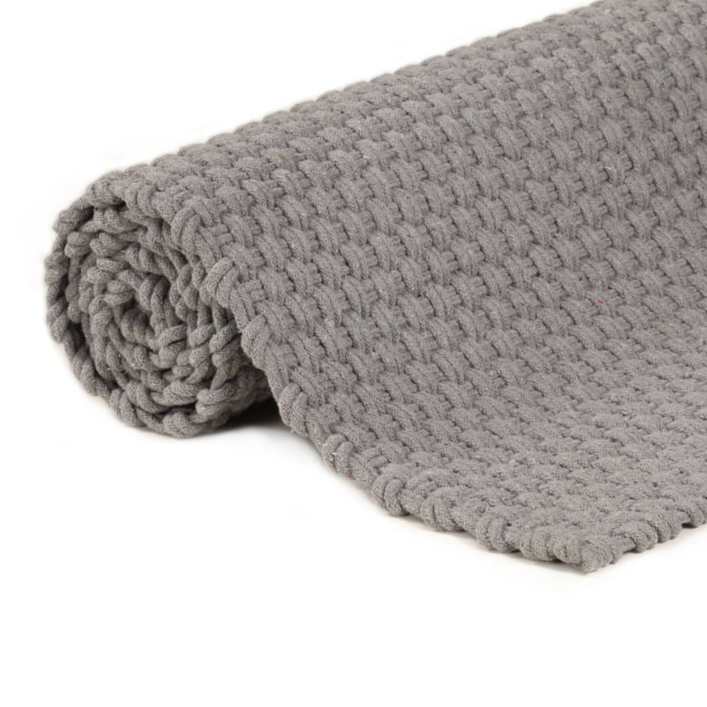 Rug Rectangular Grey 80x160 cm Cotton