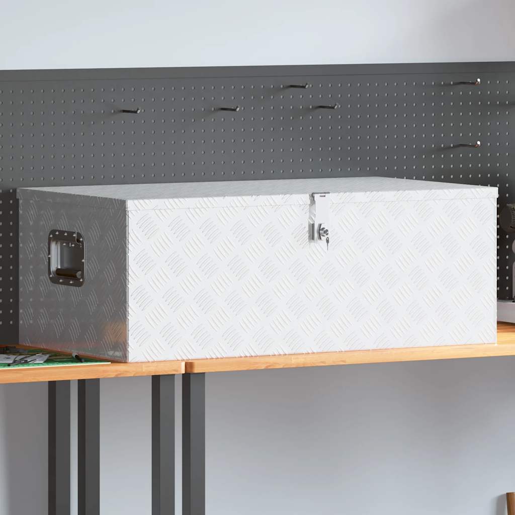 Storage Box Silver 100x55x37 cm Aluminium