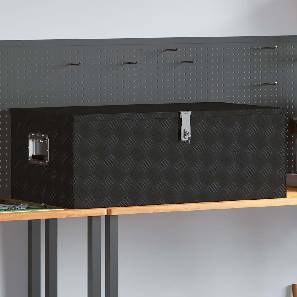 Storage Box Black 100x55x37 cm Aluminium