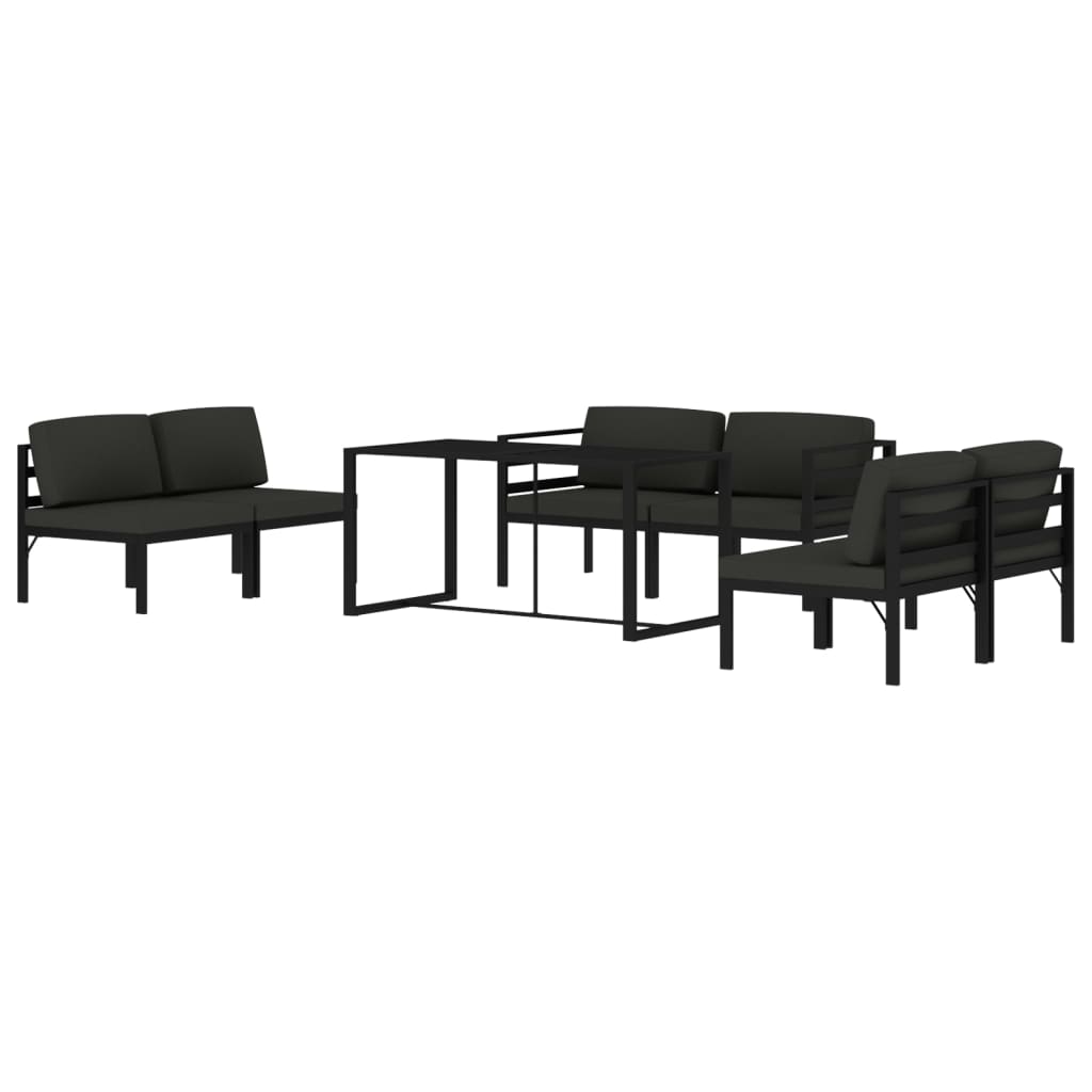 7 Piece Garden Lounge Set with Cushions Aluminium Anthracite