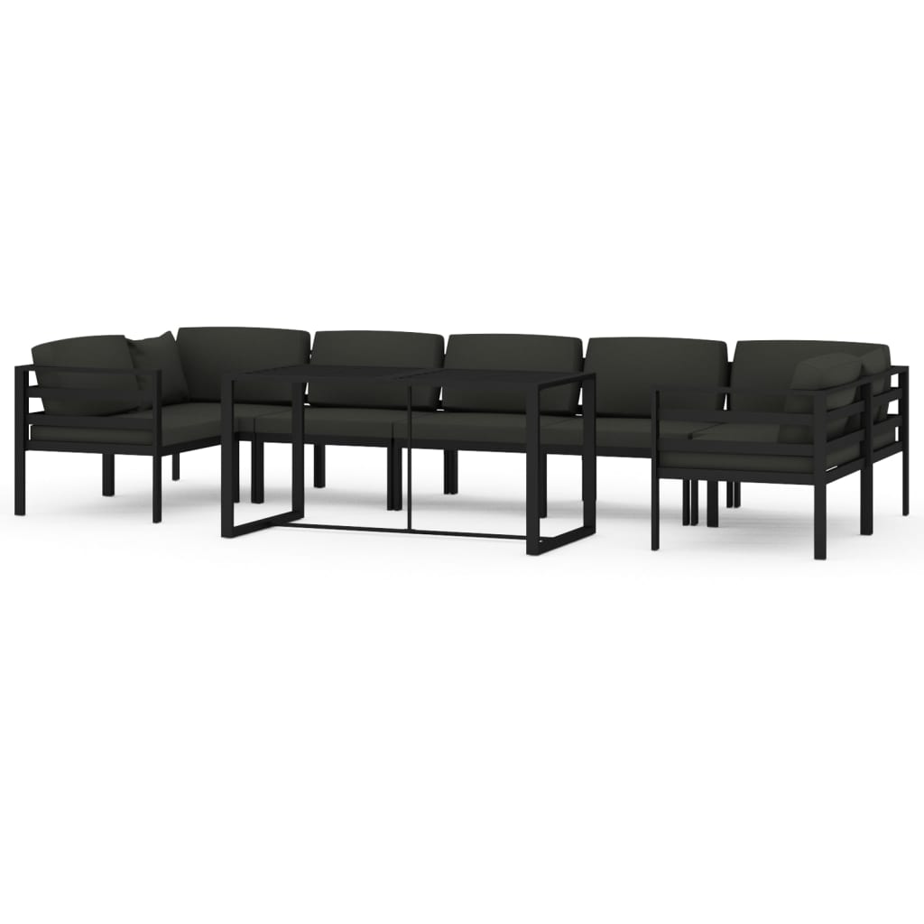 8 Piece Garden Lounge Set with Cushions Aluminium Anthracite