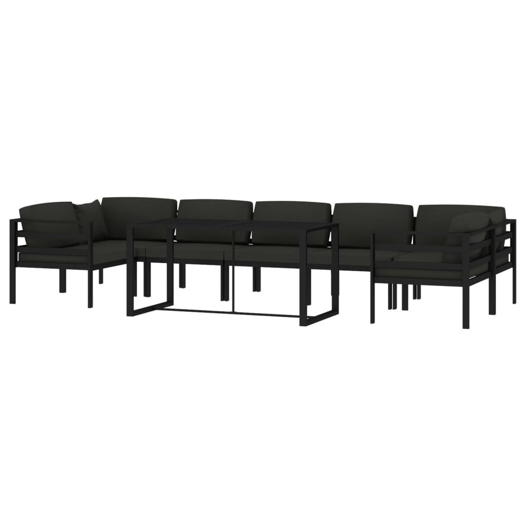 8 Piece Garden Lounge Set with Cushions Aluminium Anthracite