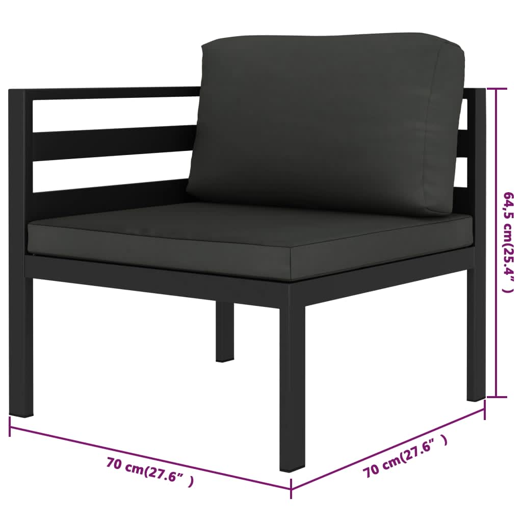 8 Piece Garden Lounge Set with Cushions Aluminium Anthracite