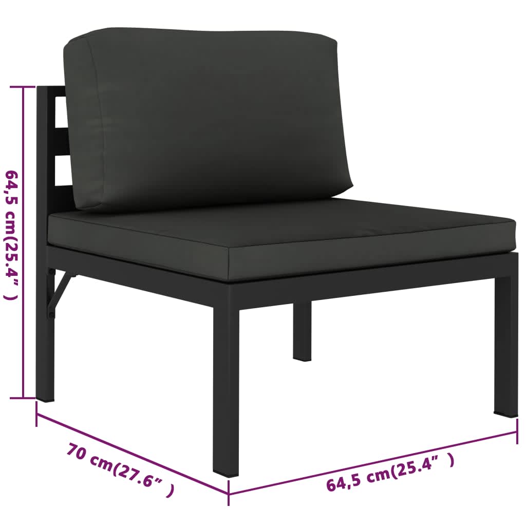 8 Piece Garden Lounge Set with Cushions Aluminium Anthracite
