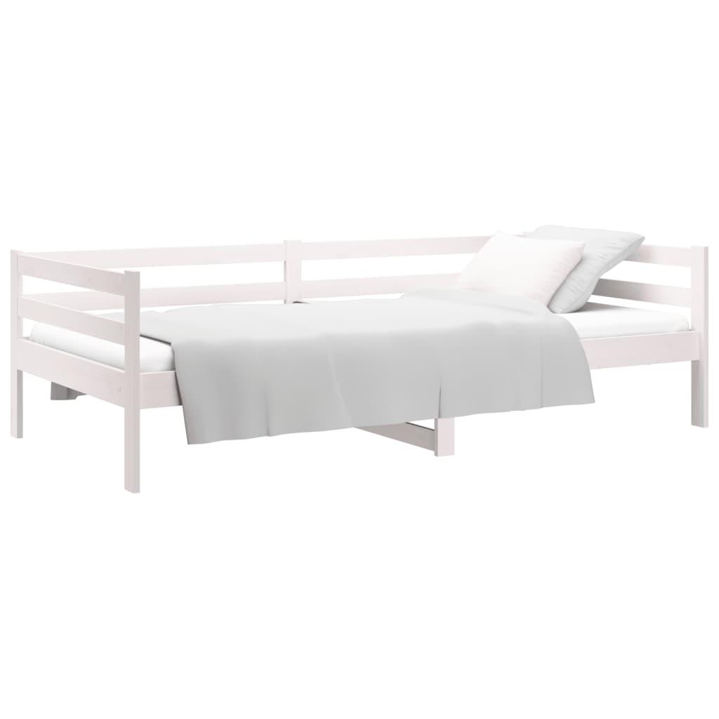 Day Bed without Mattress White 90x190 cm Solid Wood Pine