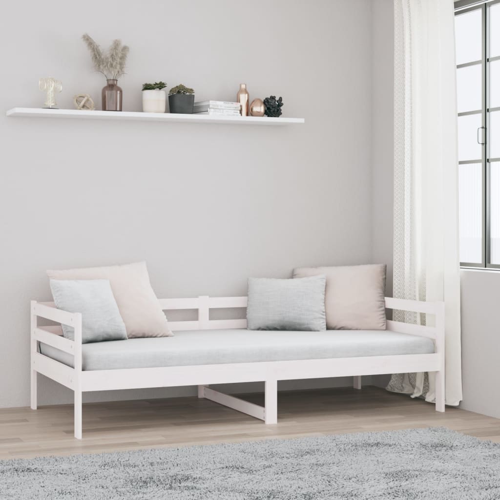 Day Bed without Mattress White 90x190 cm Solid Wood Pine
