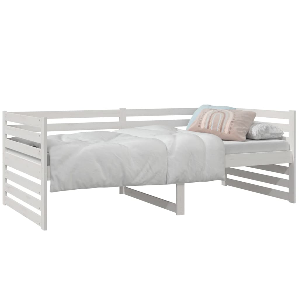 Day Bed without Mattress White 90x190 cm Solid Wood Pine