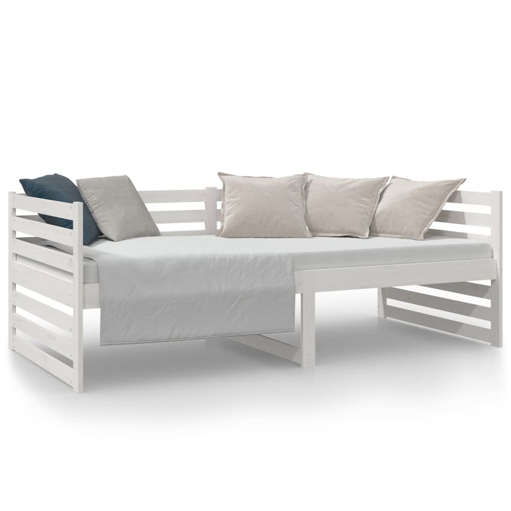 Day Bed without Mattress White 90x190 cm Solid Wood Pine