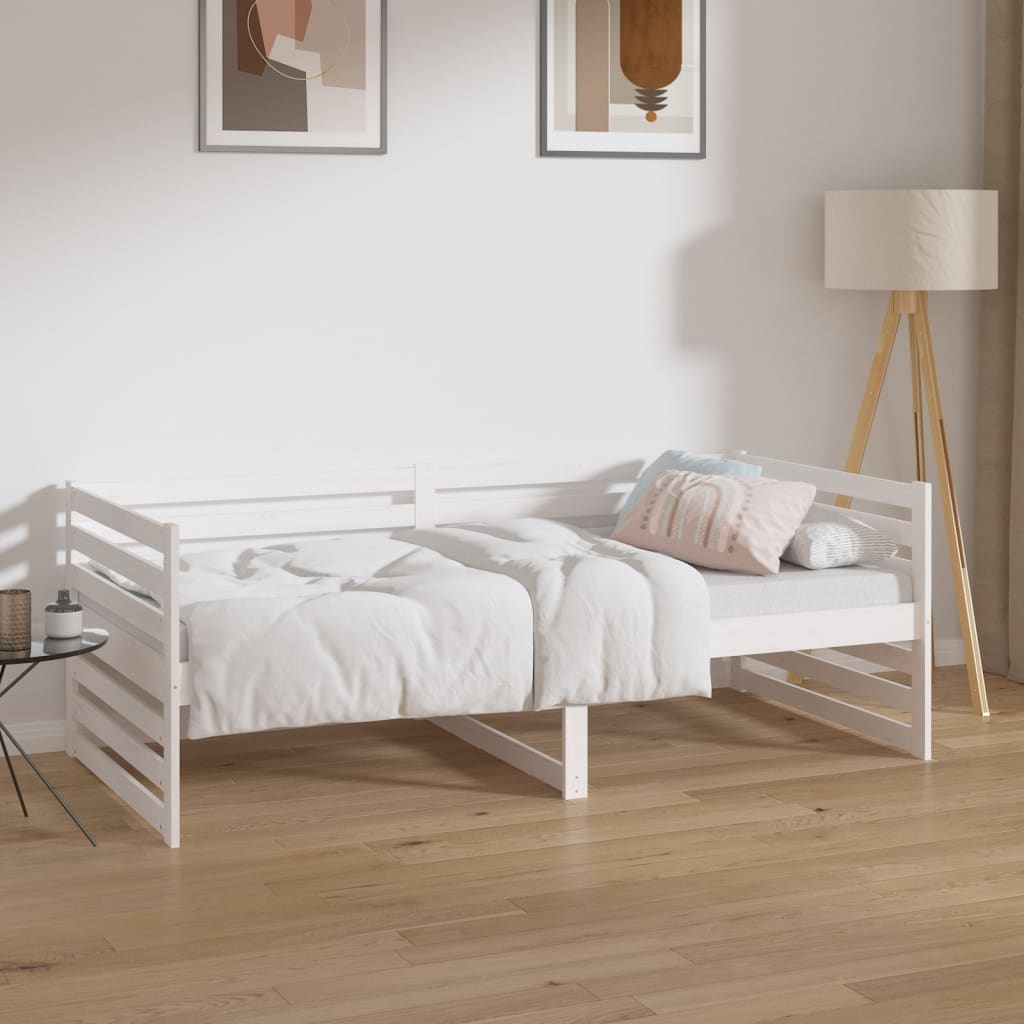 Day Bed without Mattress White 90x190 cm Solid Wood Pine