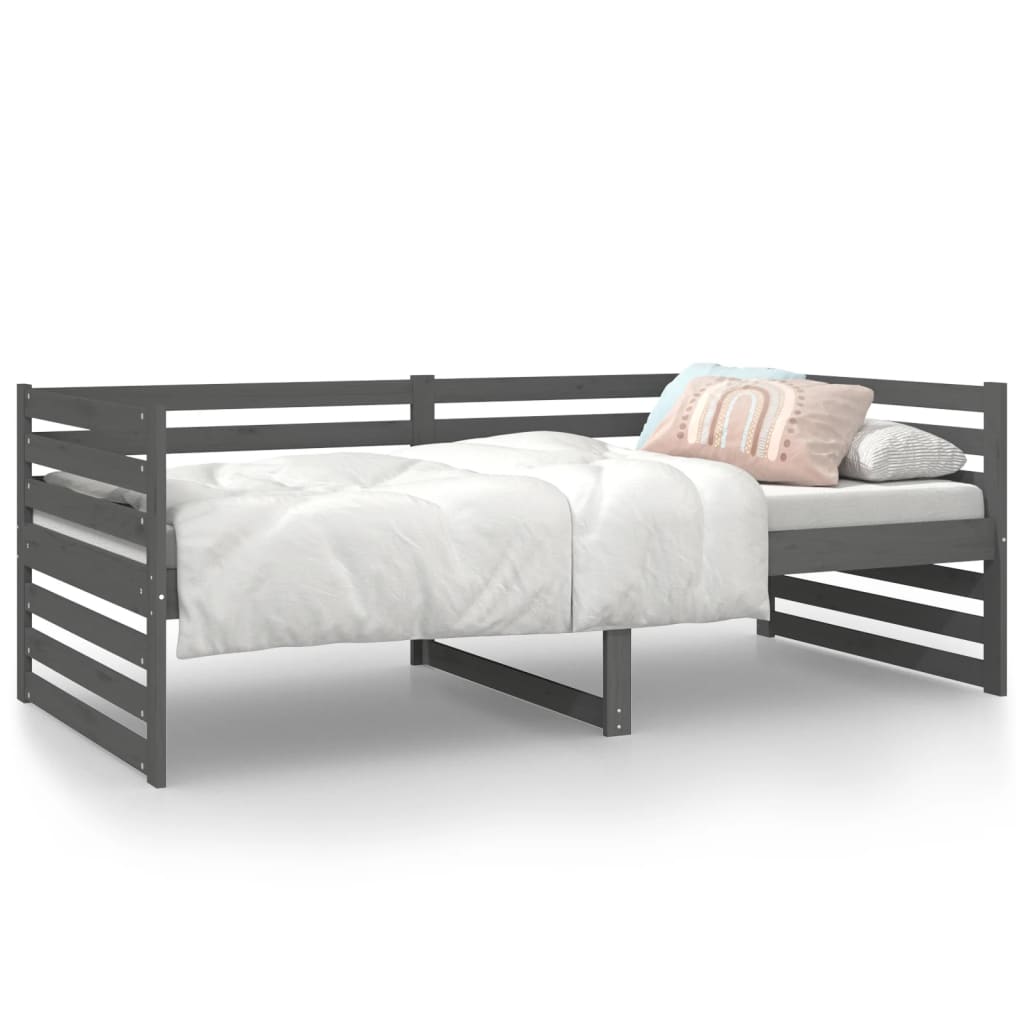 Day Bed without Mattress Grey 90x190 cm Solid Wood Pine