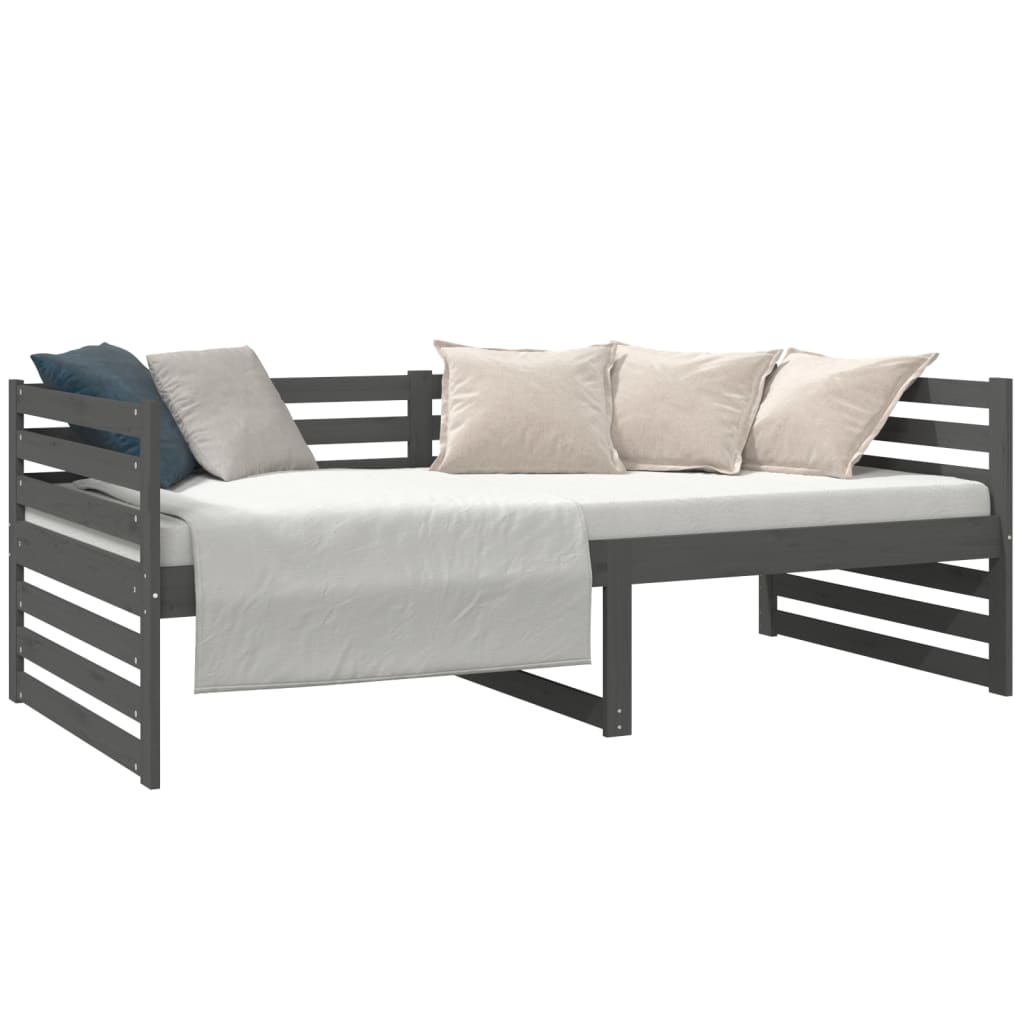 Day Bed without Mattress Grey 90x190 cm Solid Wood Pine