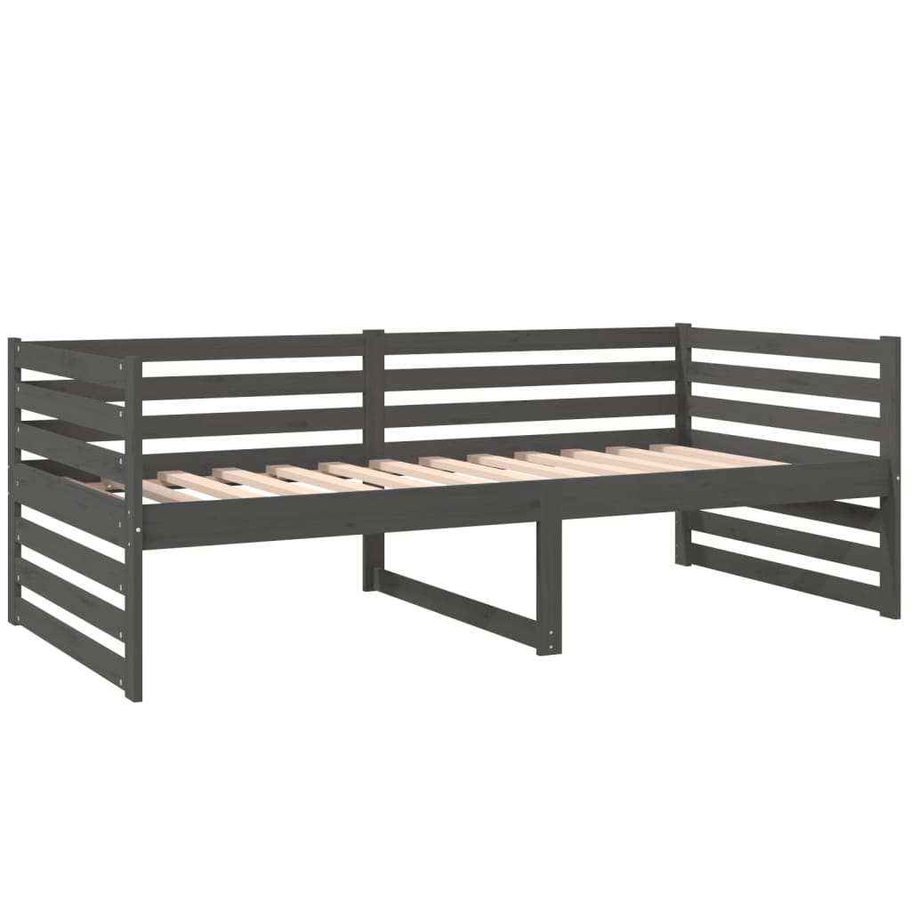 Day Bed without Mattress Grey 90x190 cm Solid Wood Pine