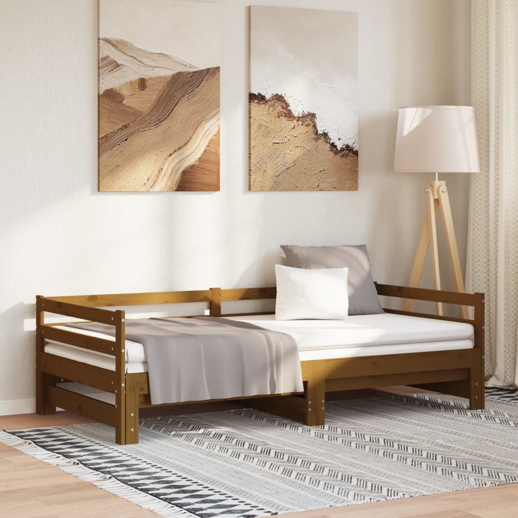 Pull-out Day Bed without Mattress Honey Brown 90x190 cm