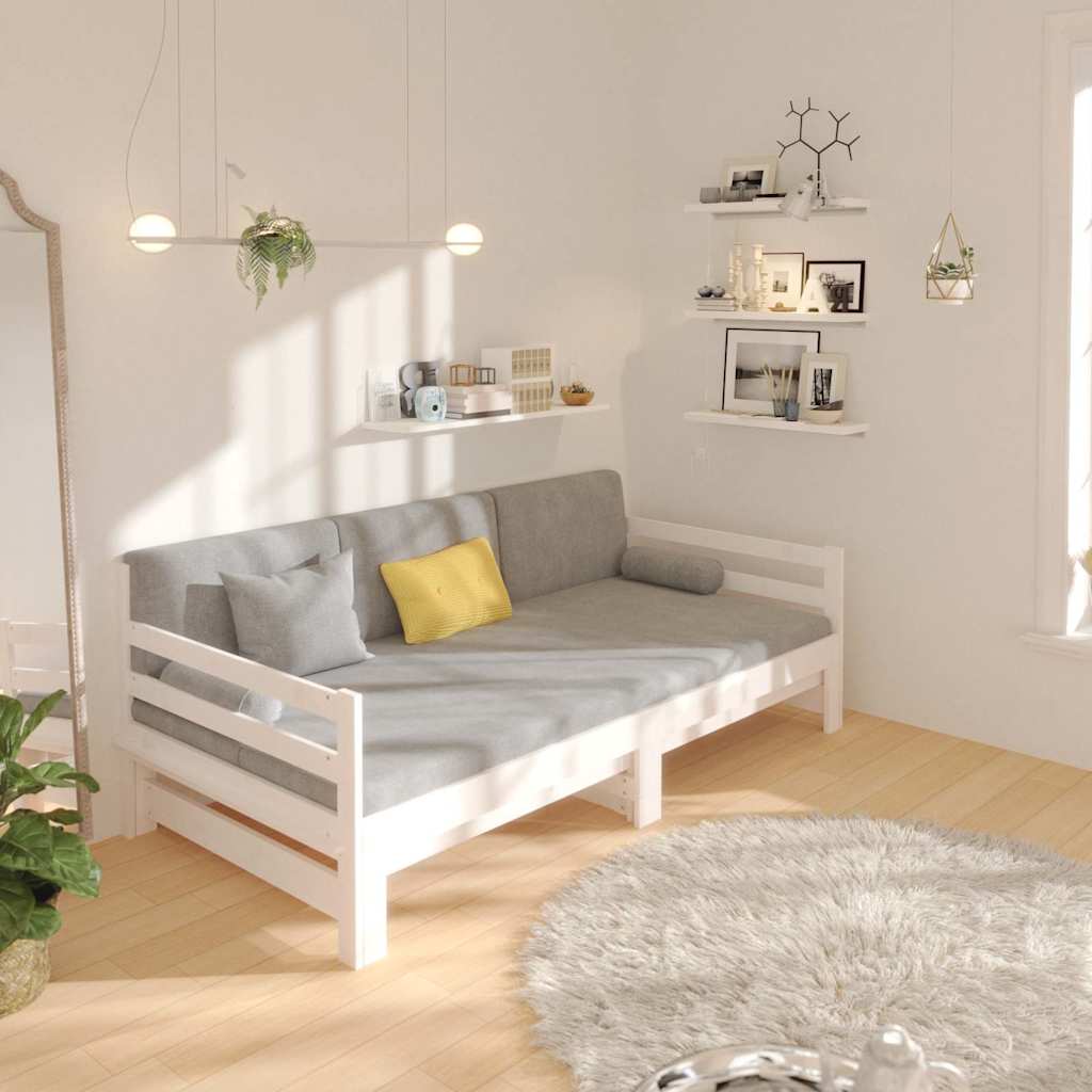 Pull-out Day Bed without Mattress White 2x(90x190) cm