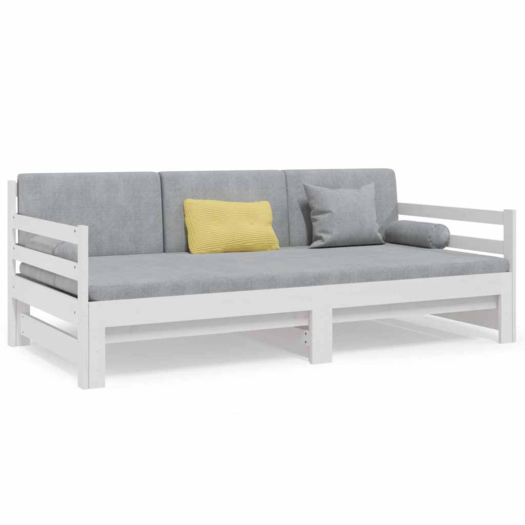 Pull-out Day Bed without Mattress White 2x(90x190) cm
