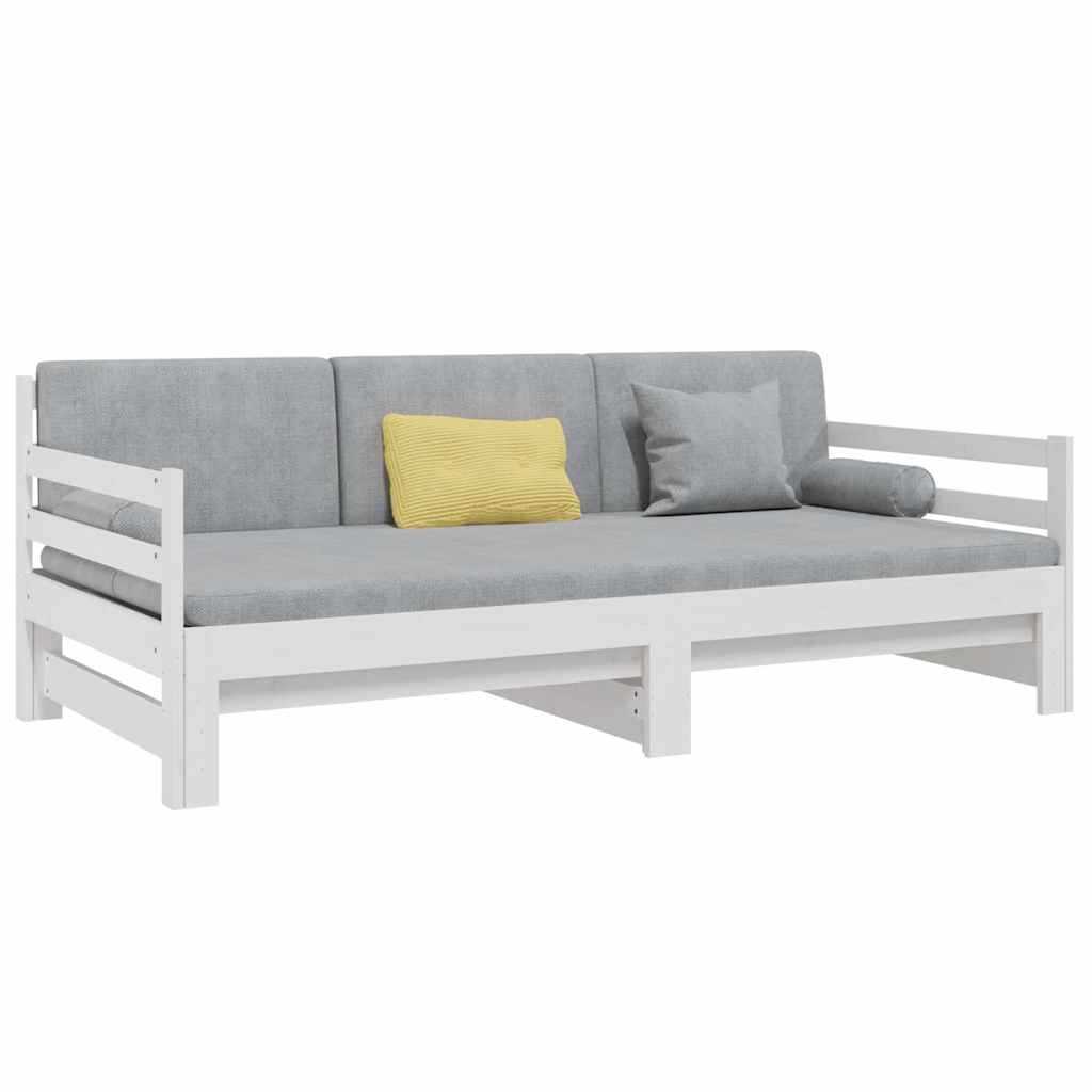 Pull-out Day Bed without Mattress White 2x(90x190) cm