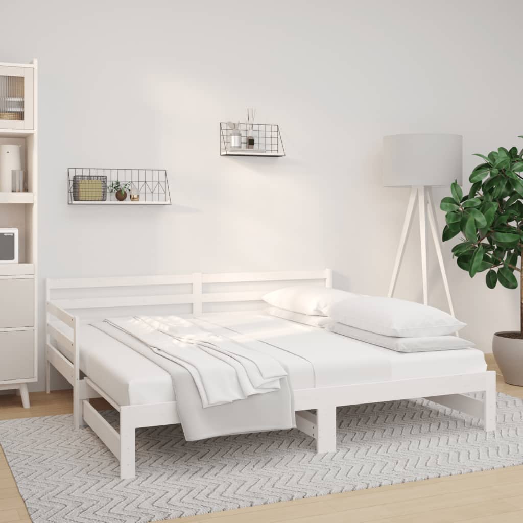 Pull-out Day Bed without Mattress White 2x(90x190) cm