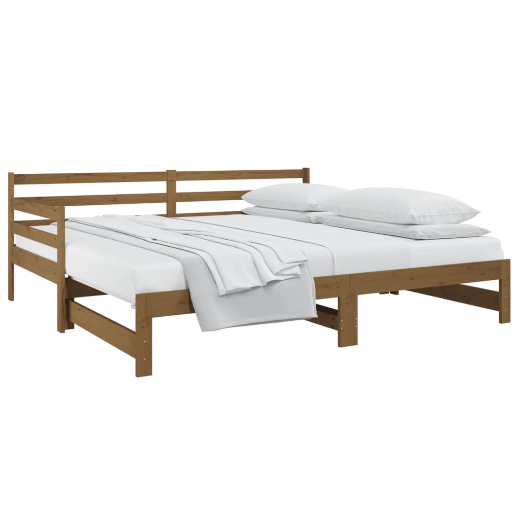 Pull-out Day Bed without Mattress Honey Brown 2x(90x190) cm