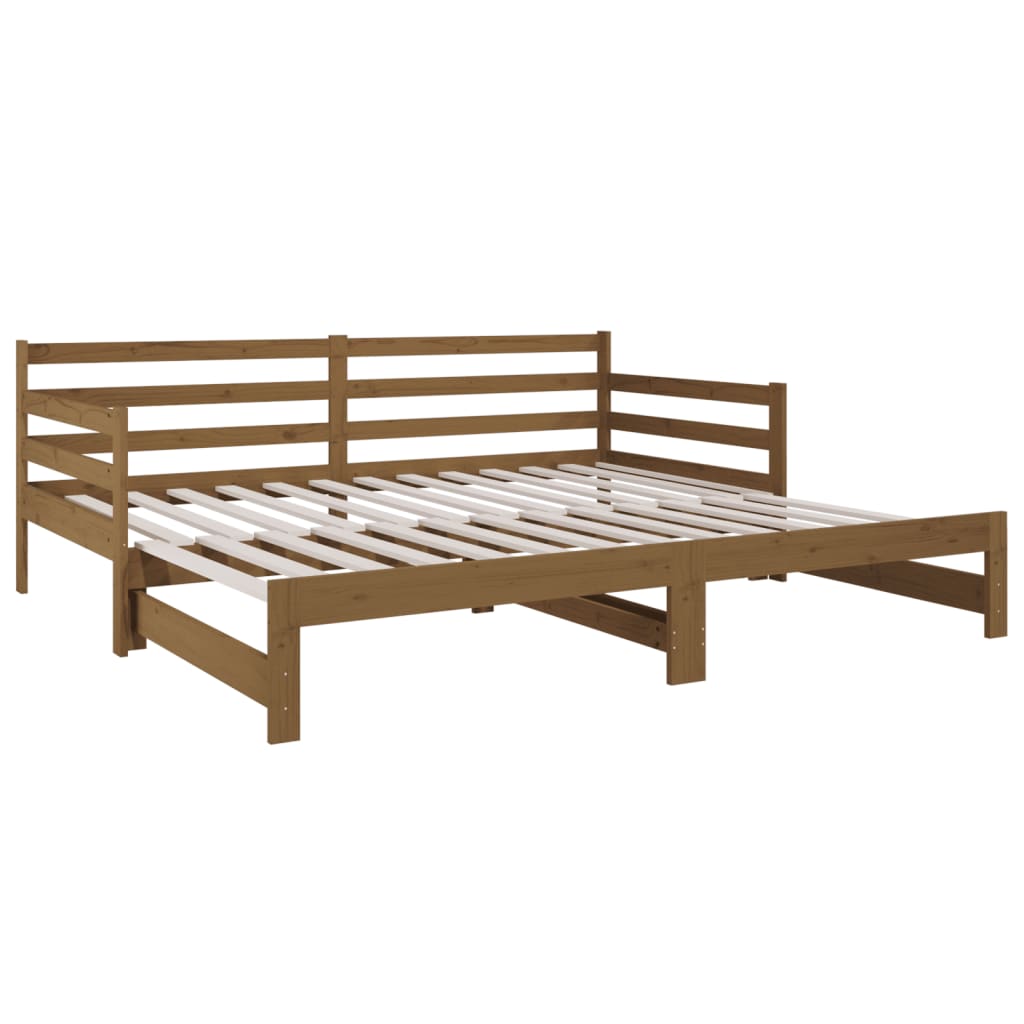 Pull-out Day Bed without Mattress Honey Brown 2x(90x190) cm