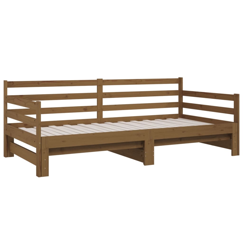 Pull-out Day Bed without Mattress Honey Brown 2x(90x190) cm