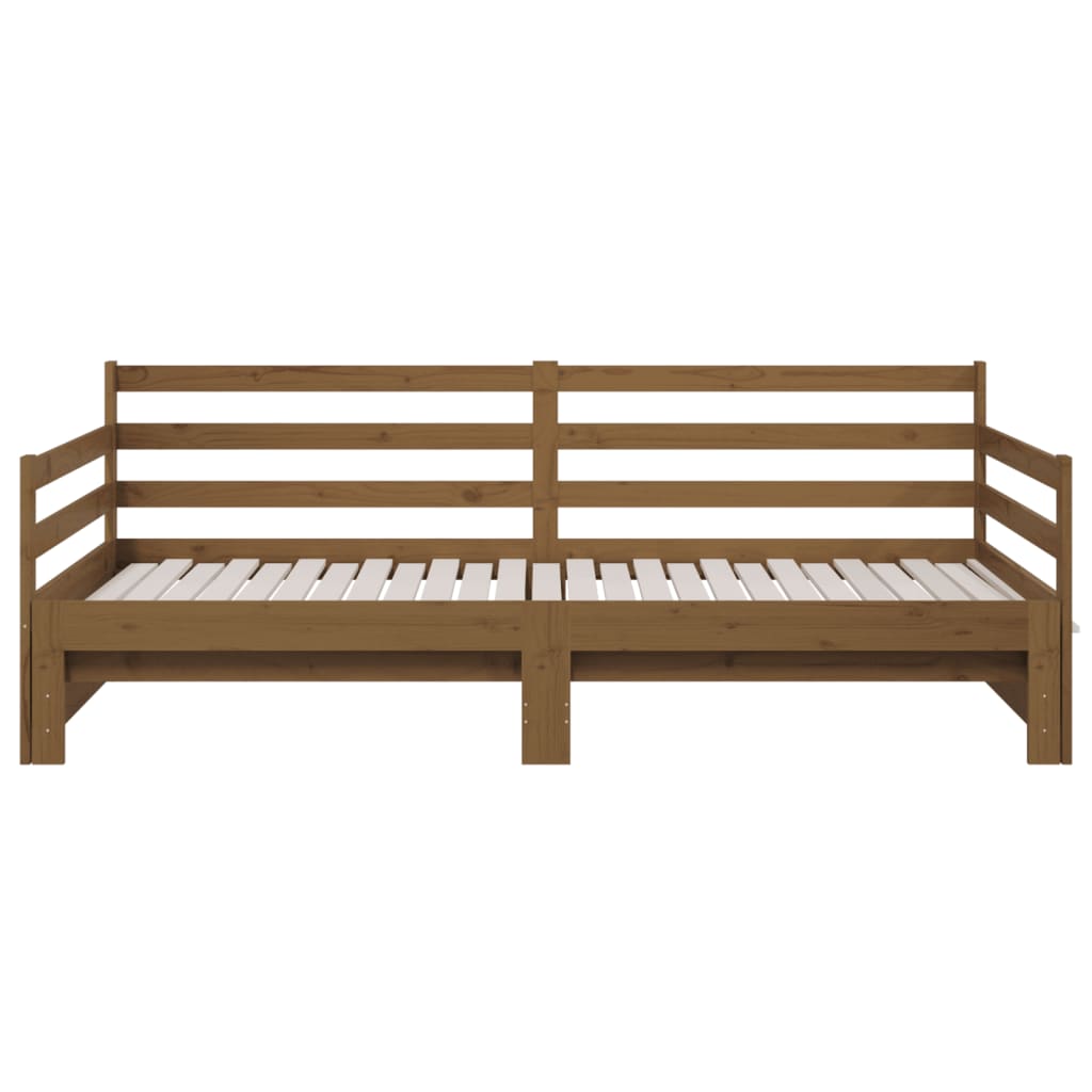 Pull-out Day Bed without Mattress Honey Brown 2x(90x190) cm