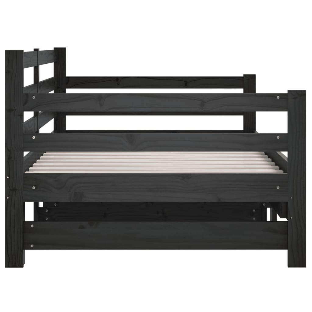Pull-out Day Bed without Mattress Black 2x(90x190) cm