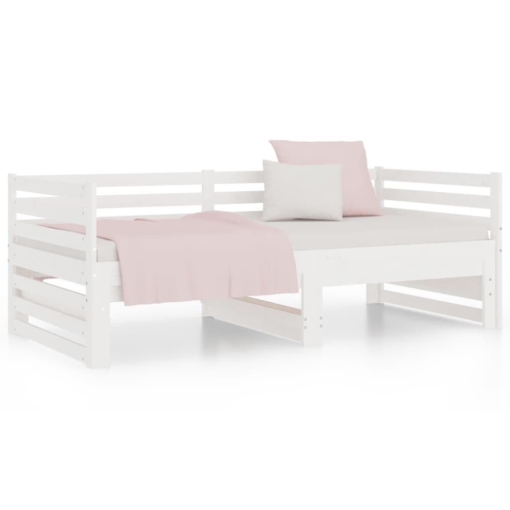 Pull-out Day Bed without Mattress White 2x(90x190) cm