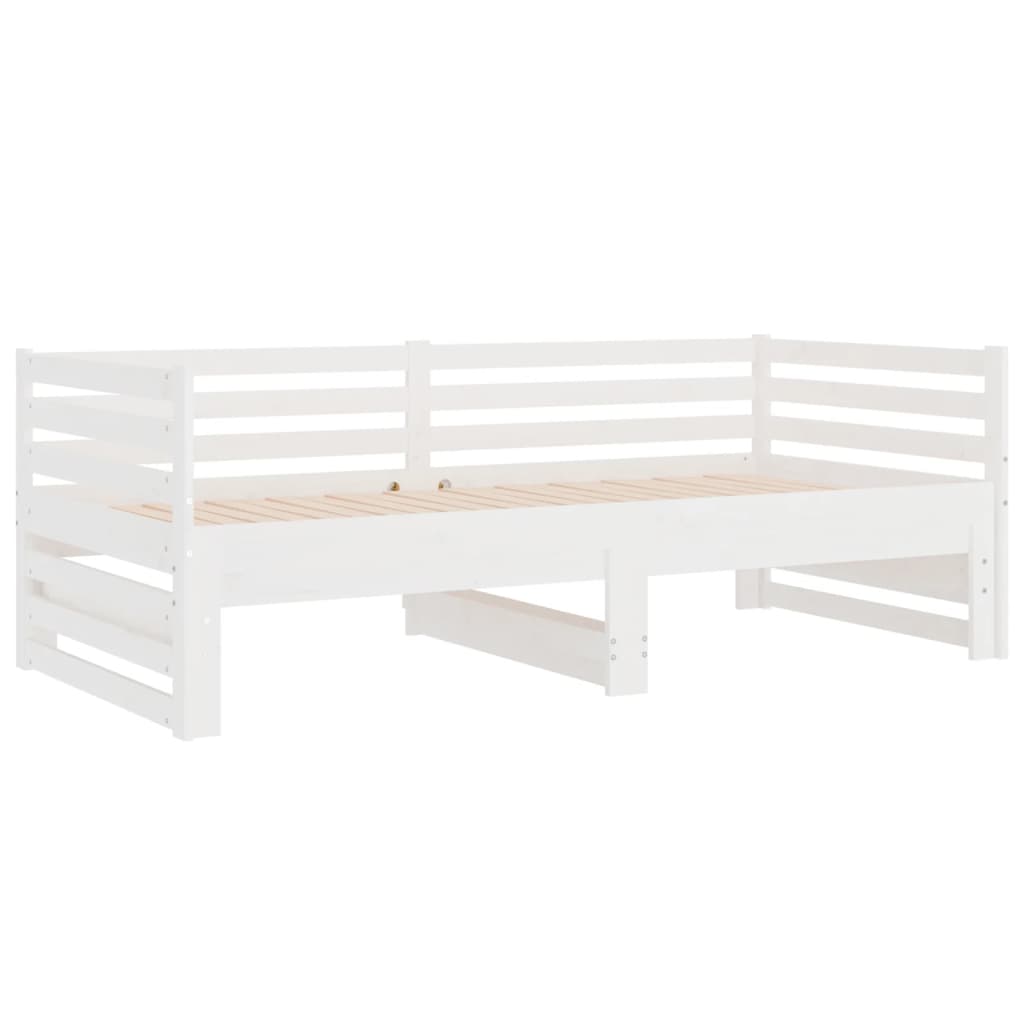 Pull-out Day Bed without Mattress White 2x(90x190) cm