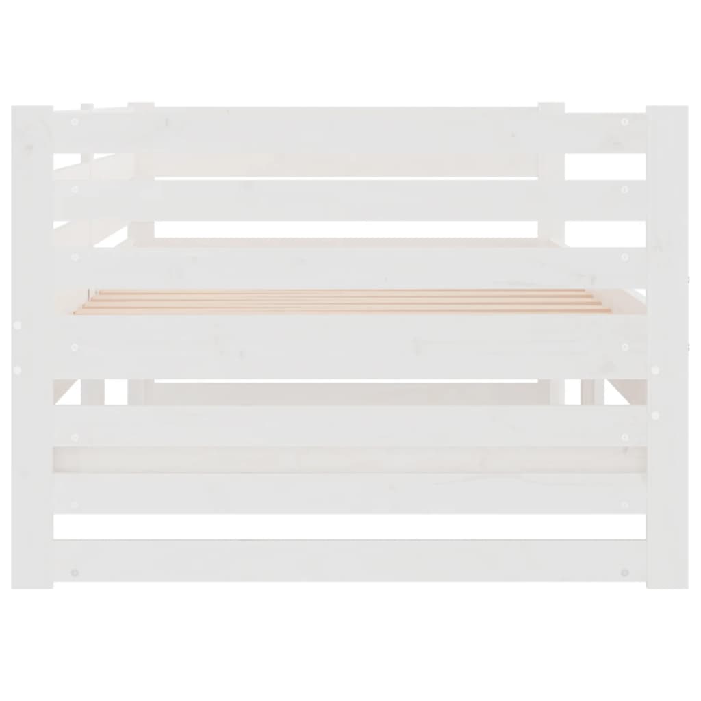 Pull-out Day Bed without Mattress White 2x(90x190) cm