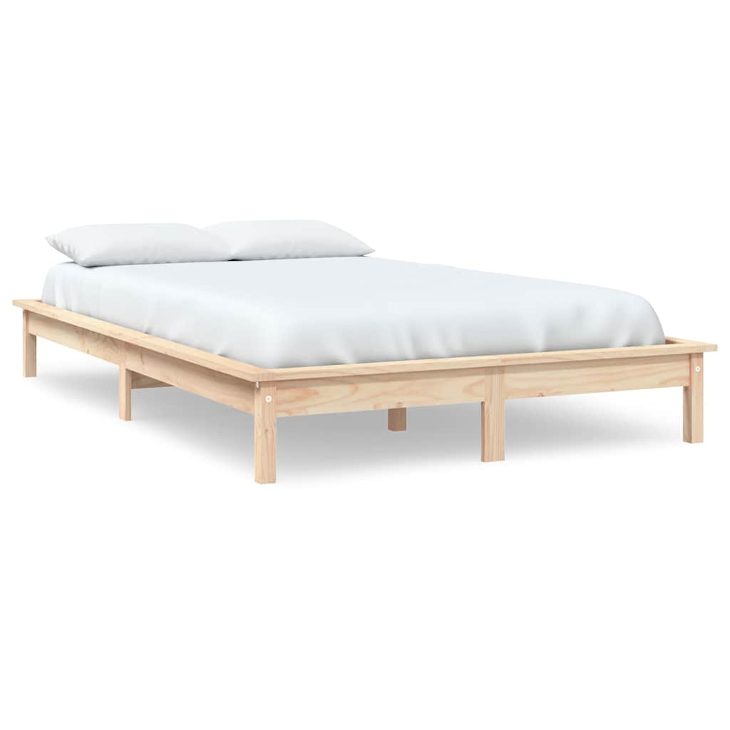 Bed Frame without Mattress 135x190 cm Solid Wood