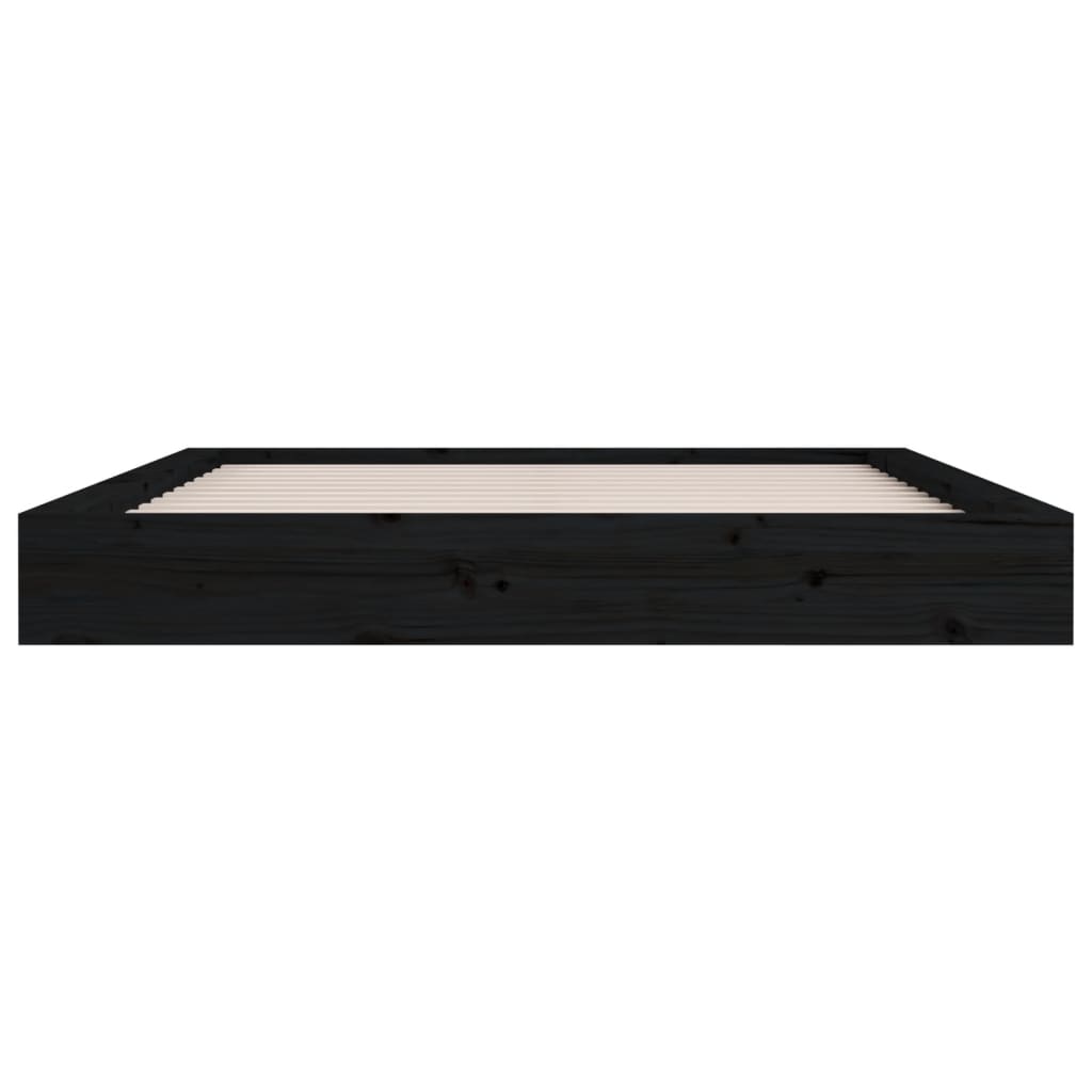 Bed Frame without Mattress Black 183x203 cm King Solid Wood