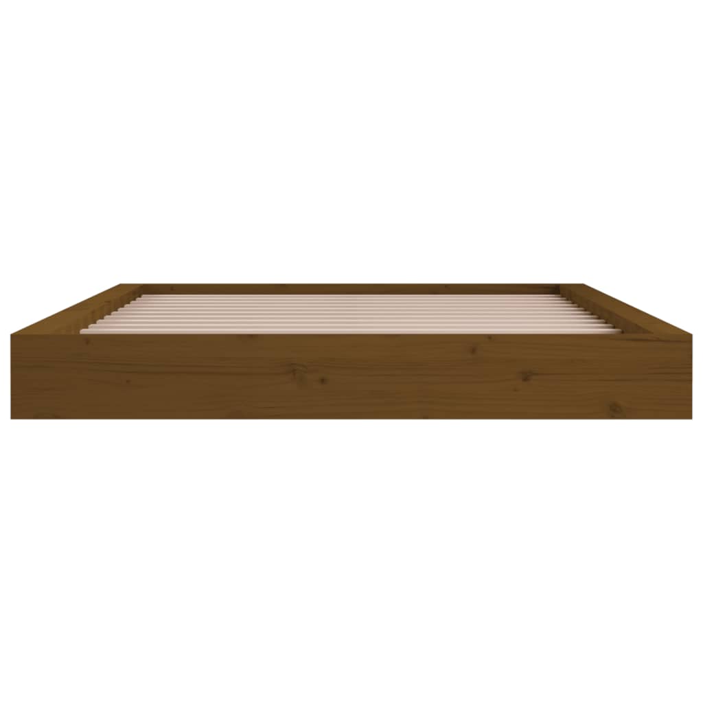 Bed Frame without Mattress Honey Brown 150x200 cm Solid Wood