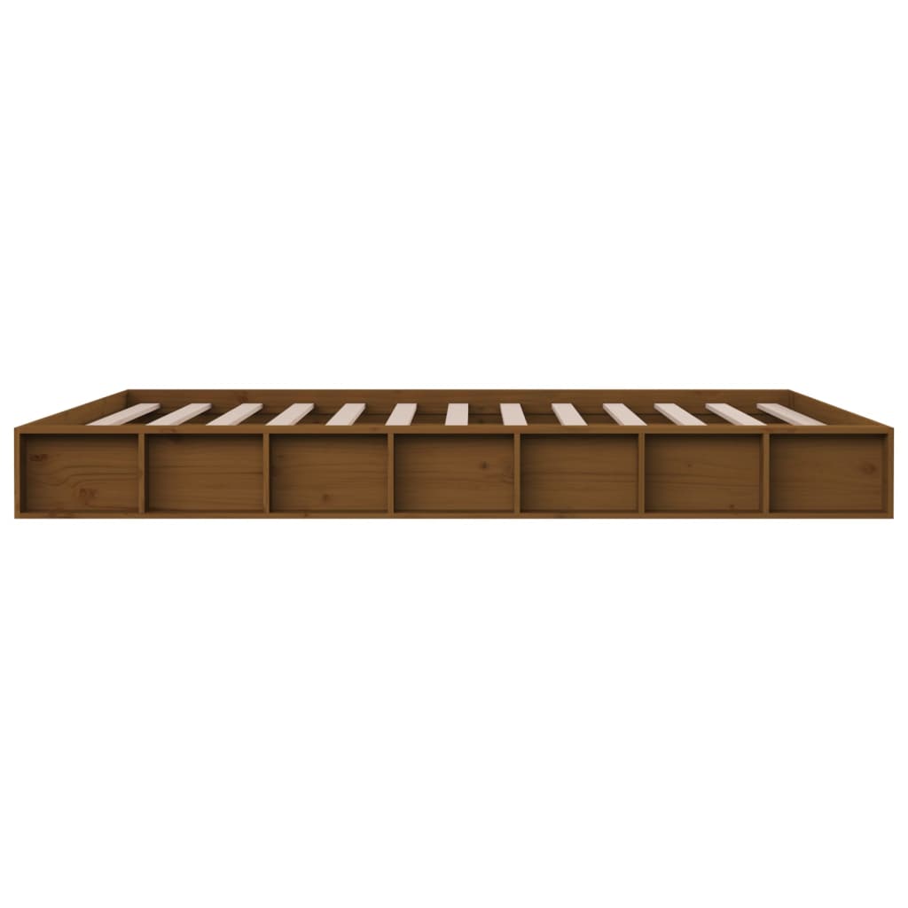 Bed Frame without Mattress Honey Brown 150x200 cm Solid Wood