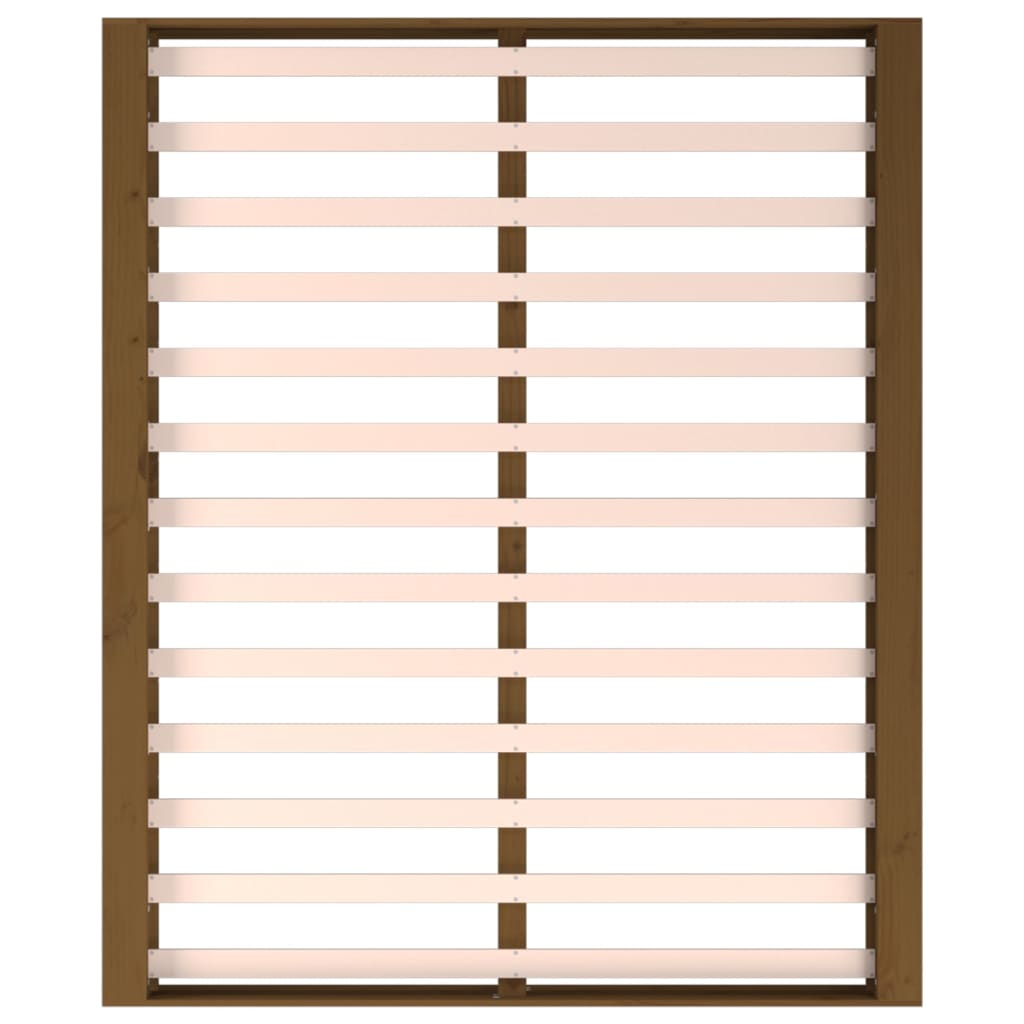 Bed Frame without Mattress Honey Brown 150x200 cm Solid Wood