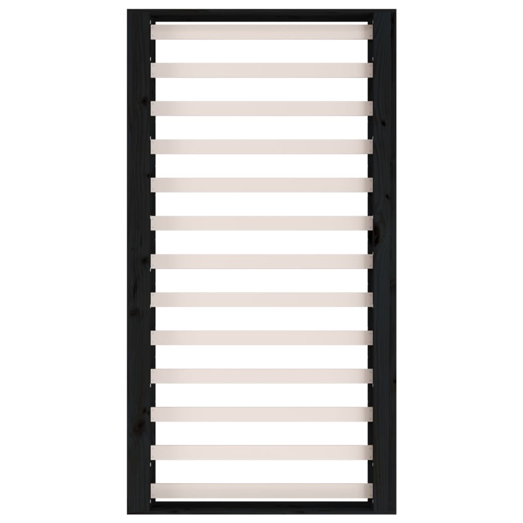 Bed Frame without Mattress Black 135x190 cm Solid Wood