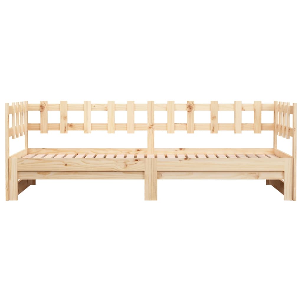 Pull-out Day Bed without Mattress 2x(90x190) cm Solid Wood Pine