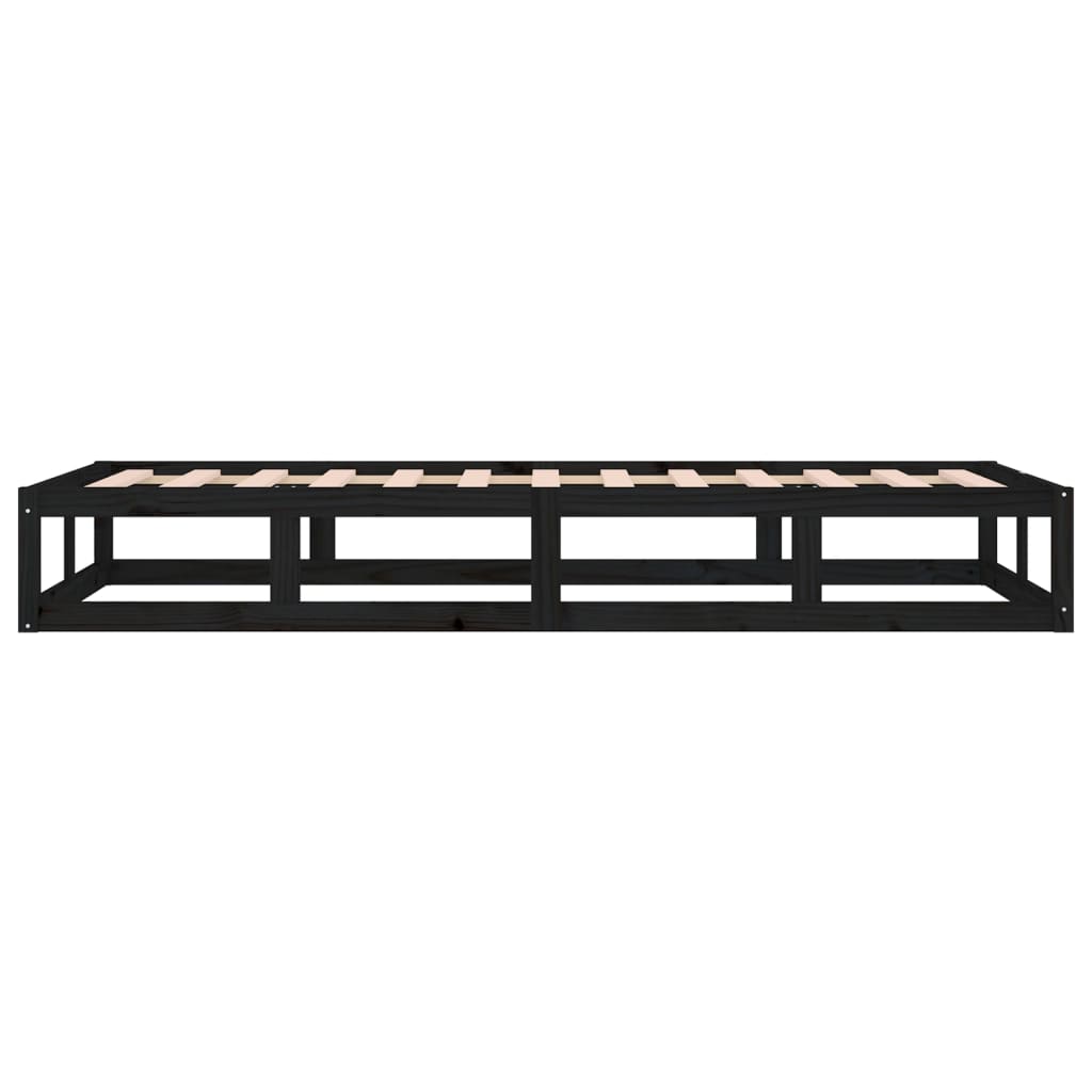 Bed Frame without Mattress Black 100x200 cm Solid Wood