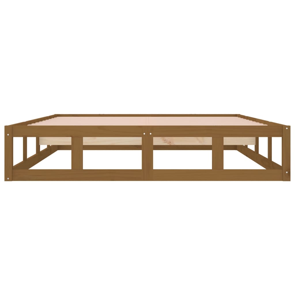 Bed Frame without Mattress Honey Brown 137x187 cm Double Solid Wood