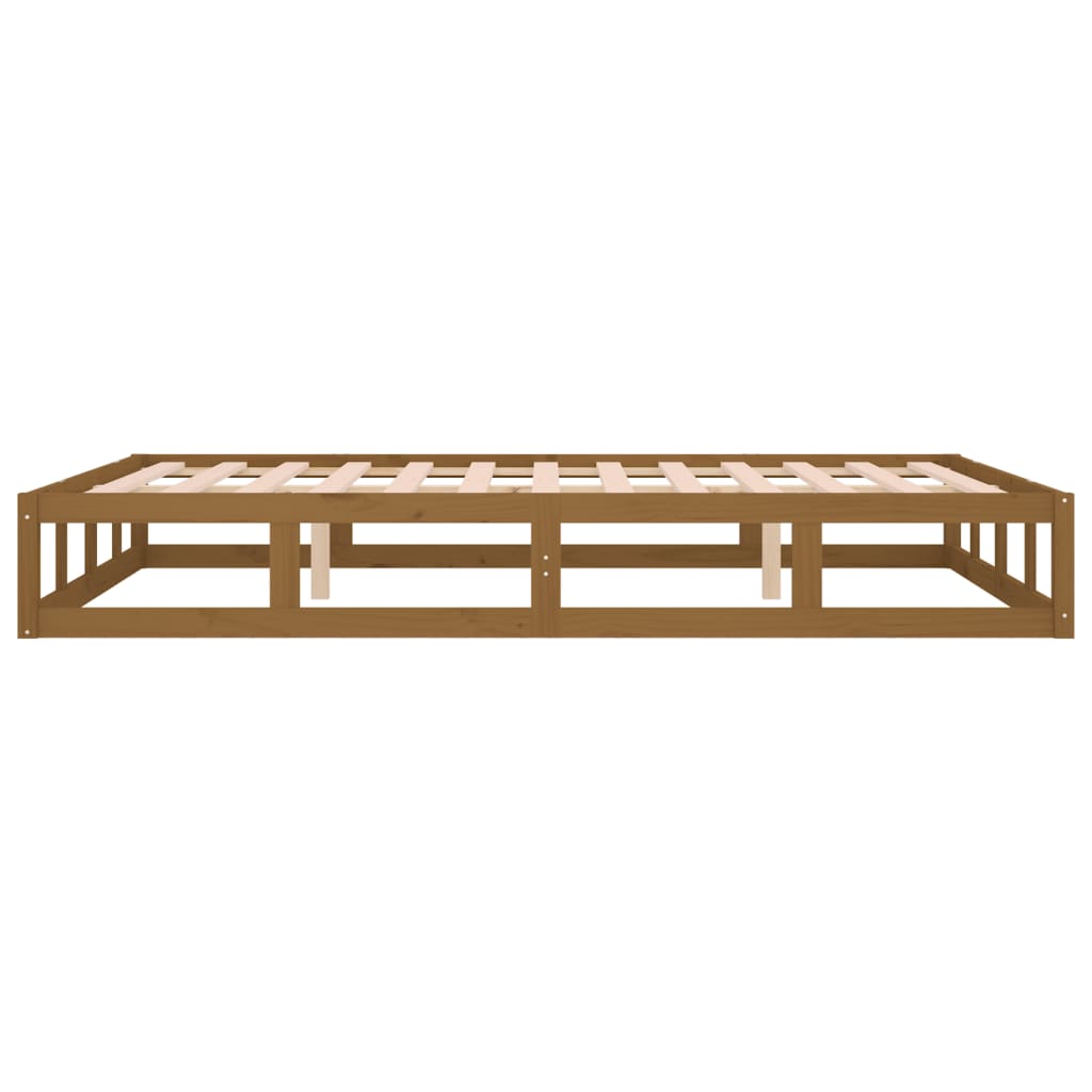 Bed Frame without Mattress Honey Brown 137x187 cm Double Solid Wood