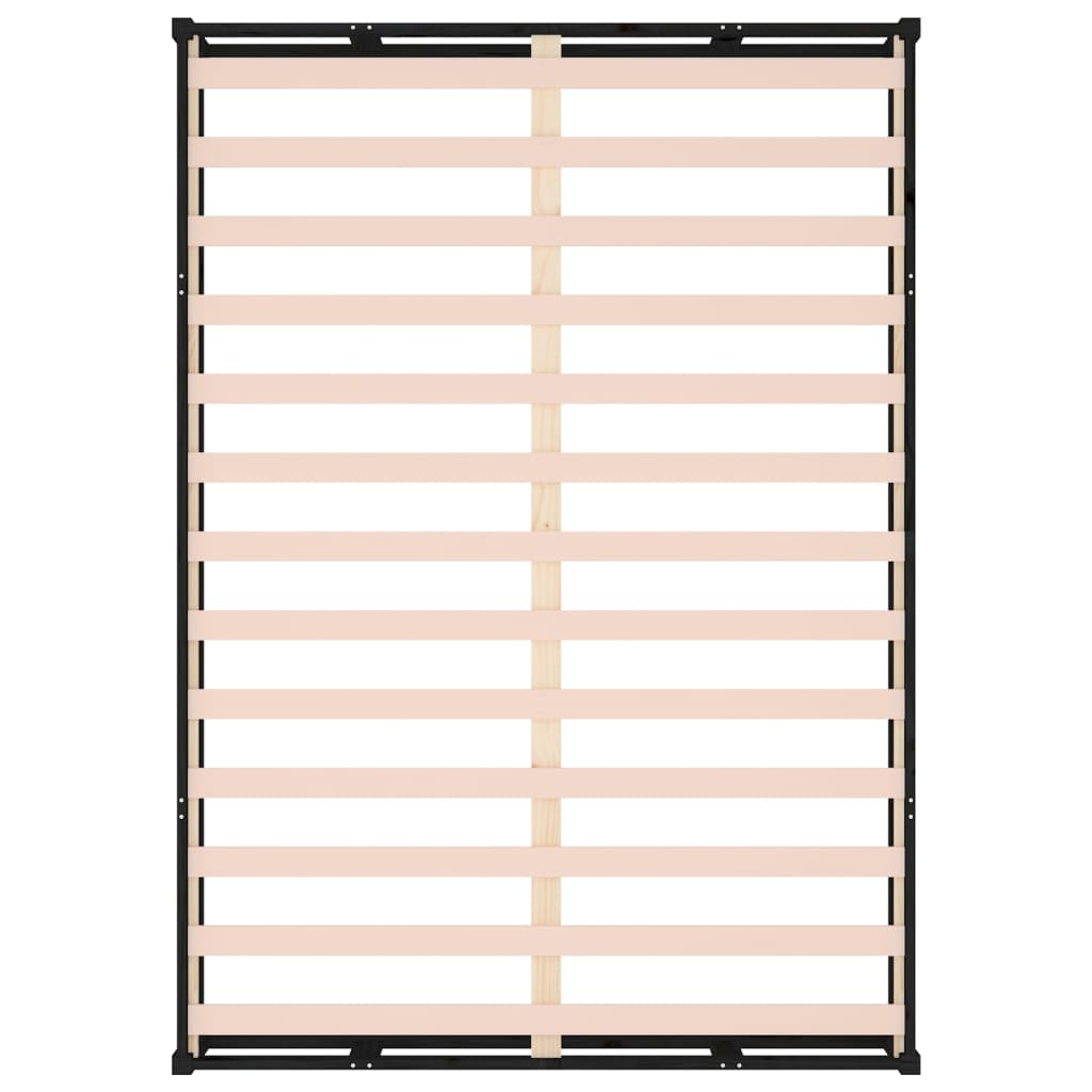 Bed Frame without Mattress Black 137x187 cm Double Solid Wood