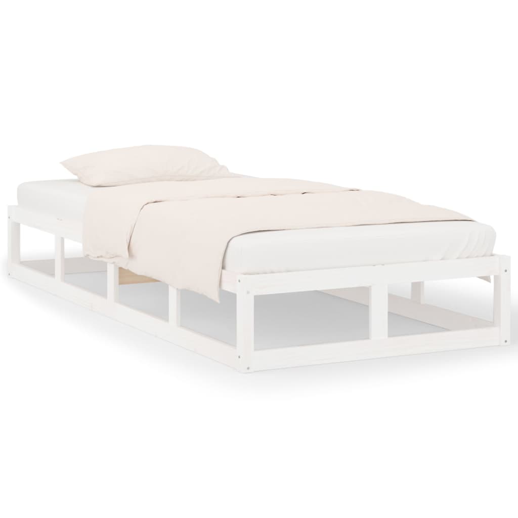 Bed Frame without Mattress White 90x190 cm Solid Wood