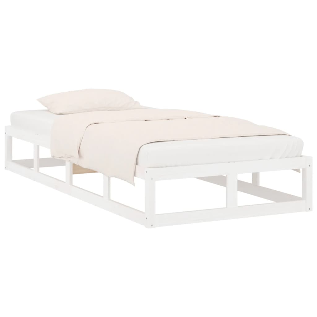 Bed Frame without Mattress White 90x190 cm Solid Wood