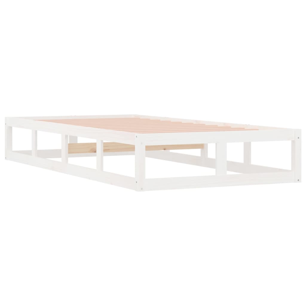 Bed Frame without Mattress White 90x190 cm Solid Wood