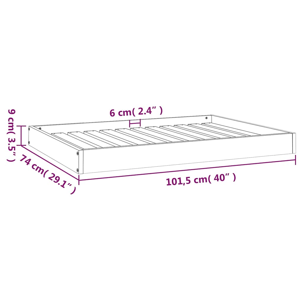 Dog Bed Honey Brown 101.5x74x9 cm Solid Wood Pine
