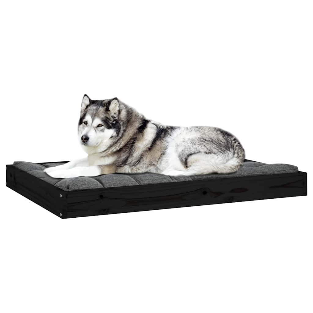 Dog Bed Black 101.5x74x9 cm Solid Wood Pine