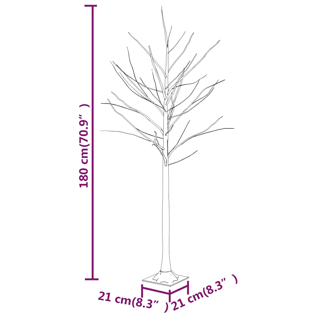 LED White Birch Tree Warm White 96 LEDs 180 cm