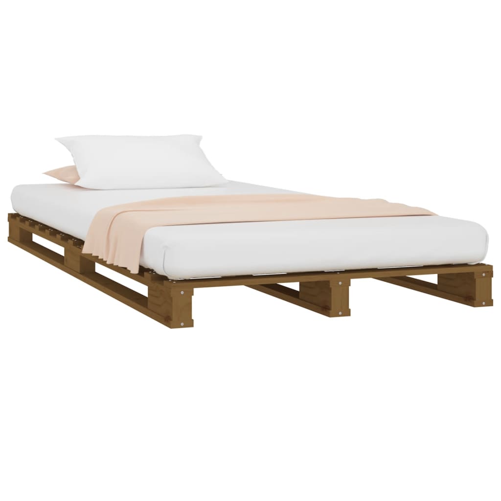 Pallet Bed without Mattress Honey Brown 90x190 cm Solid Wood