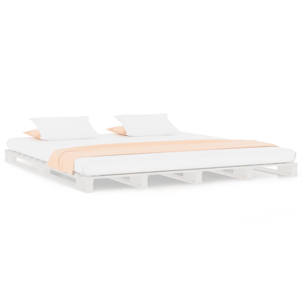 Pallet Bed without Mattress White 135x190 cm Solid Wood