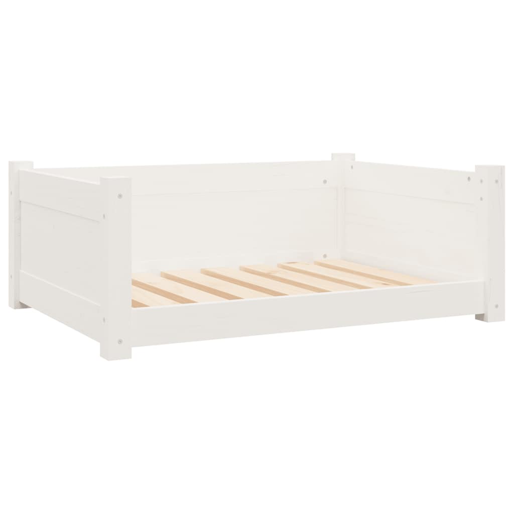 Dog Bed White 75.5x55.5x28 cm Solid Pine Wood