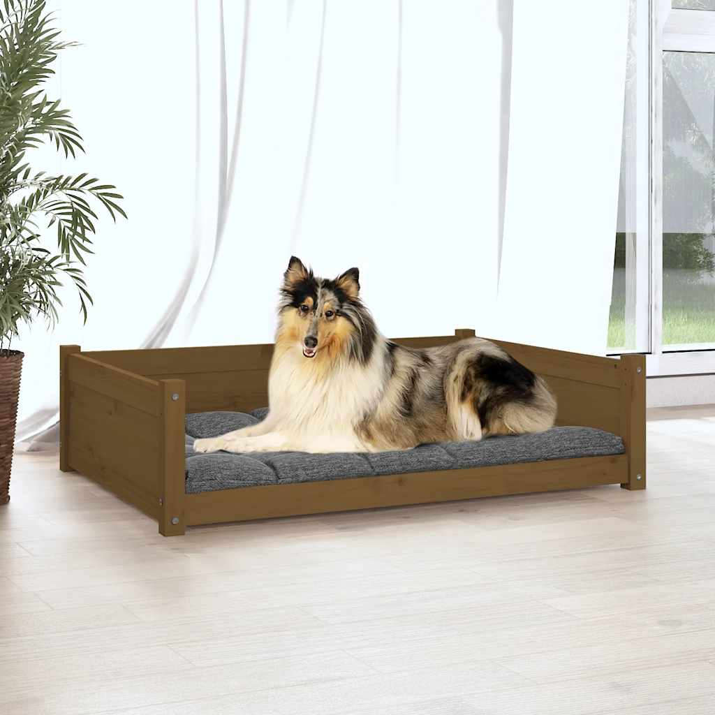 Dog Bed Honey Brown 95.5x65.5x28 cm Solid Pine Wood